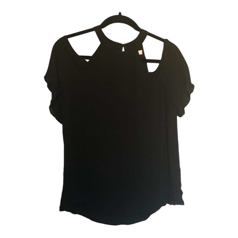 Parker Black Cold shoulder Halter Neck Top Size S